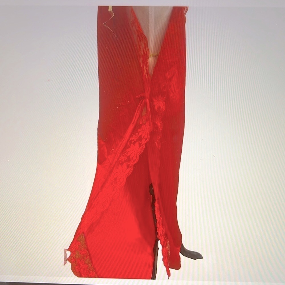 Glencraft Red Nylon Lace Nightgown Small - Picture 4 of 8